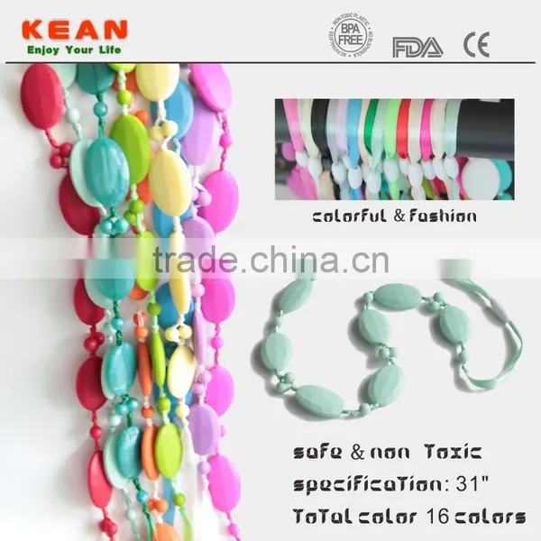 Easily Cleaned With Water Silicone Bead Necklace Silicone Teething Necklace White Black photo-5