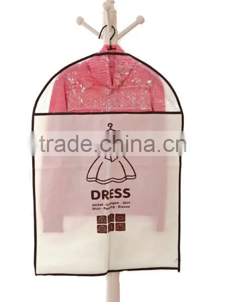 Store More Non Woven Printed Dress Suit Cover Bag With Clear PVC photo-2
