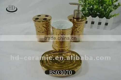 Golden Ceramic Bathroom Set