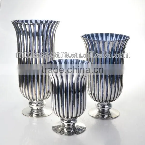 Home Decortative Red & Silver Colored Holiday Silver Blue Holiday Hurricane Lamp