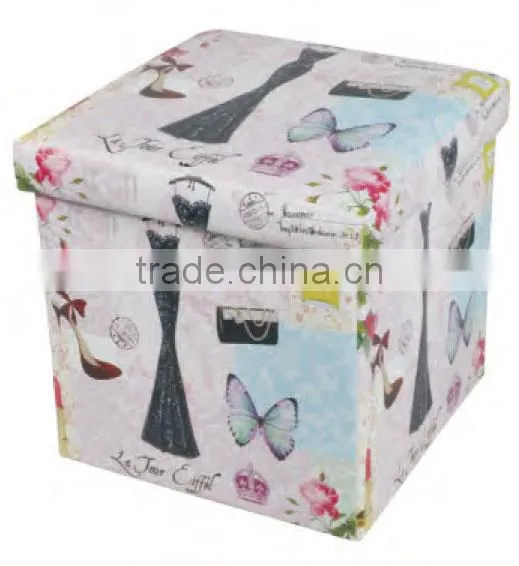 Beautiful Design Printing Shoes Storage Foot Stool For Cloakroom photo-2
