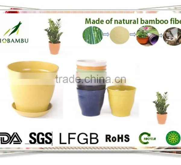 OEM Available No Pollution Antique Bamboo Fiber Flower Pots photo-3