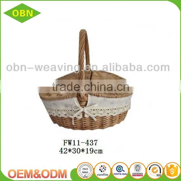China Custom Excellent Quality Wholesale Cheap Handmade Mini Empty Wicker Picnic Basket photo-2