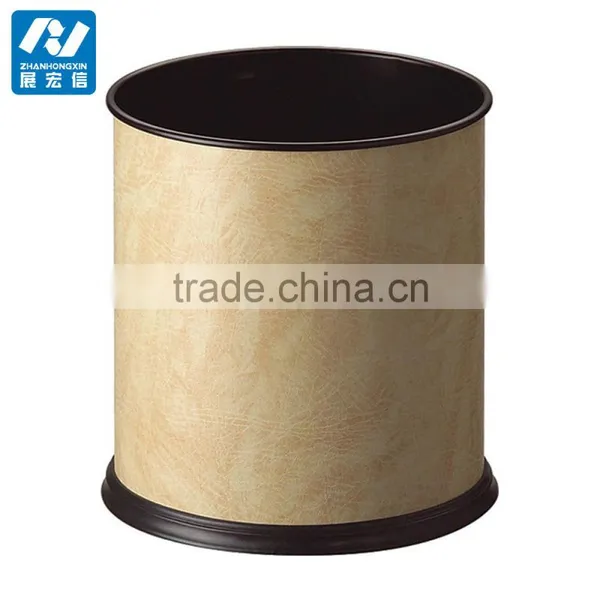 PU Covered Stainless Steel Hotel Garbage Can photo-2