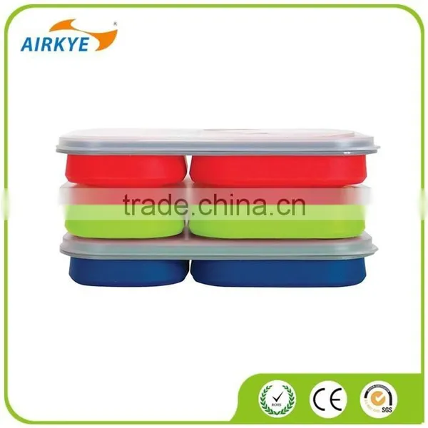 The Three Compartment Eco Silicone Collapsible Lunch Box photo-3