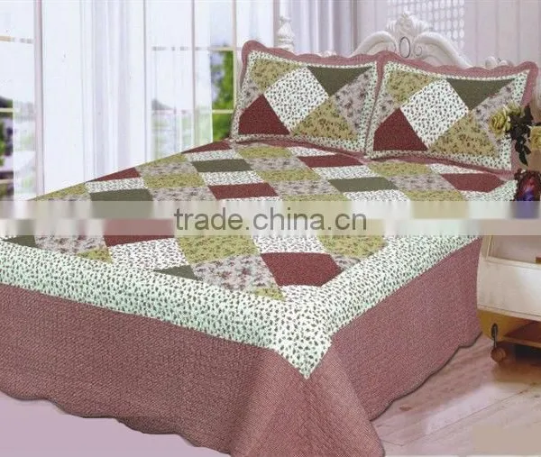 Microfiber patchwork quilt/ patchwork bedspreads