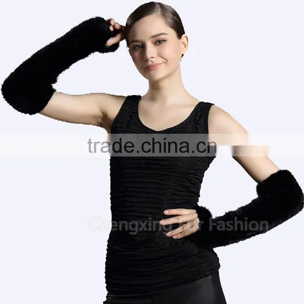 CX-A-58A Ladies Fashion Genuine Mink Fur Leather Gloves photo-2