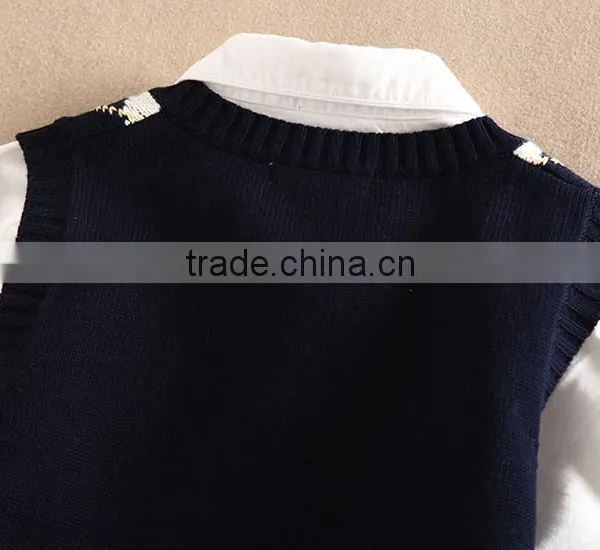 Child Sweater as School V-neck Uniformv Pullover Sweater photo-6