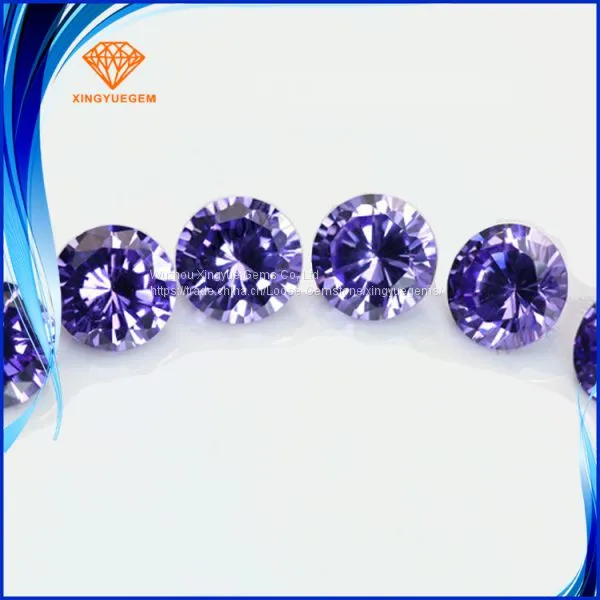 Factory Wholesale Cubic Zirconia 2A 3A 5A , Round Shape Amethyst Color Cubic Zirconia Stone, Customized Make Welcome photo-3