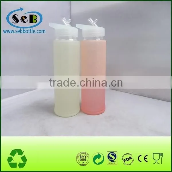 Smart Color Changable Glass Bottle With Silicone Jacket , Borosilicate Glass Drinking Bottle , Glass Camping Bottles photo-4