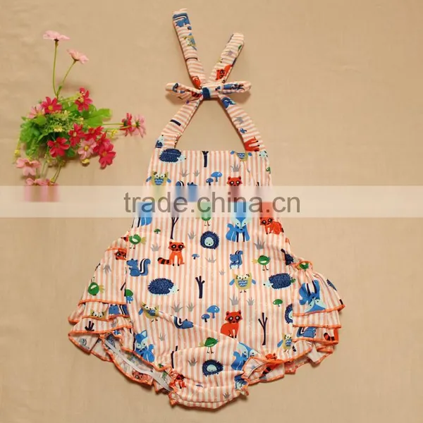 Animal Printed Toddler Ruffle Romper Dress photo-2