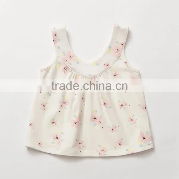 Fashion Girl Soft Cotton Heart-shaped Neckline Floret Blouse photo-3