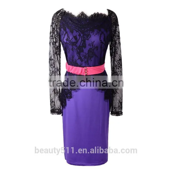 Long Sleeve Lace With Long Sleeves Dress and a Large Pencil Skirt PS06 photo-4