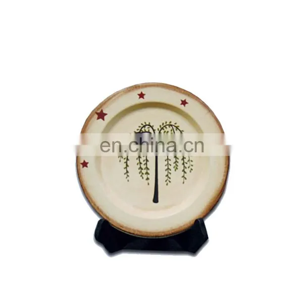 High Quality Antique Design Printed Unique Round Shape Plastic Display Plate photo-6