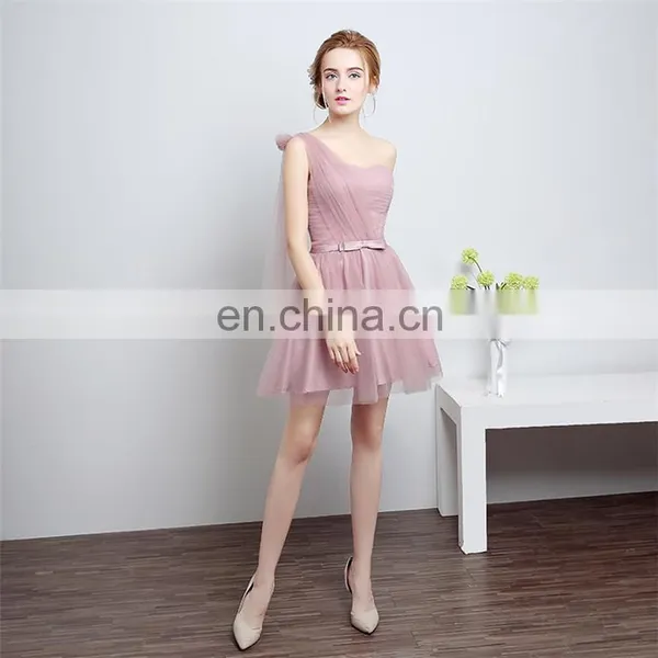 HS1612 Knee Length Short Cheap Wedding Bridesmaid Dress 2016 Custom Made 100% Real Images photo-3