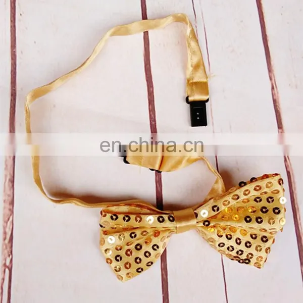 Christmas Large Sequin Flashing Bow Tie photo-6