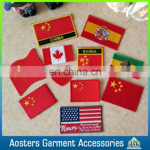 High Quality Custom National Flag Embroidered Badges for Clothes photo-5