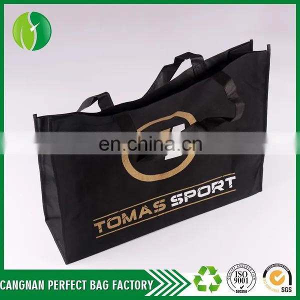 Top Quality Eye-catching Black Bulk Cheap Nonwoven Custom Utility Tote Bag photo-6