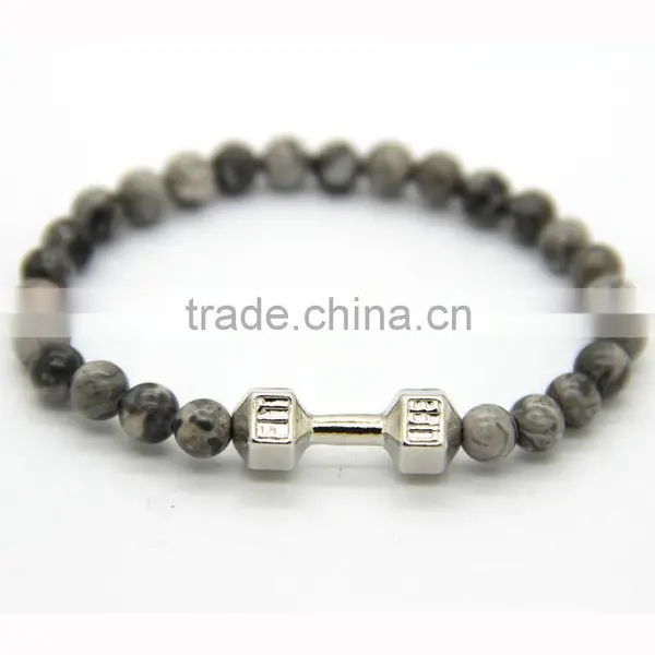 HTB0101 Guangzhou Black Beads Lion Head Bracelet Lava Stone Bracelet photo-4