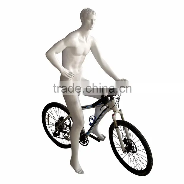 Fiberglass Cycling Men Mannequin White Fashion Male Full Body Model QC1 photo-2
