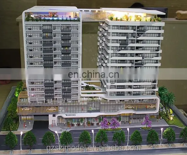 Residential and Shopping Building Scale Model, Real Estate Project Miniature 3d Model photo-5