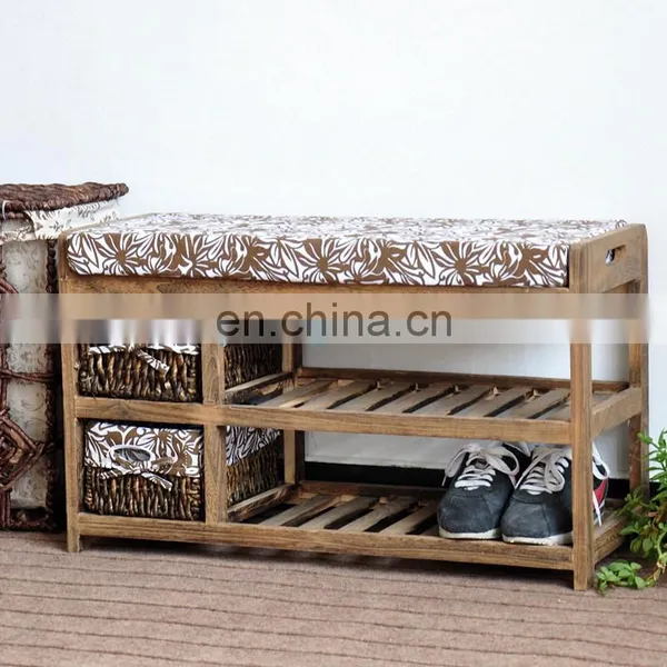 Storage Bench Entryway Shoe Rack Organizer Shelf Seating Furniture Space Saver photo-2