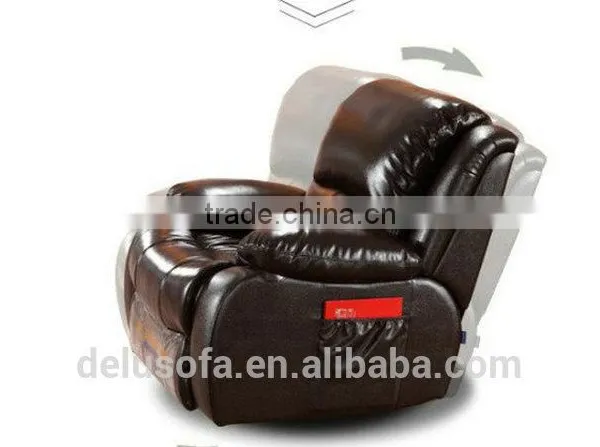 Hot Sale Black Leather Living Room Furniture Relaxing Sofa photo-2