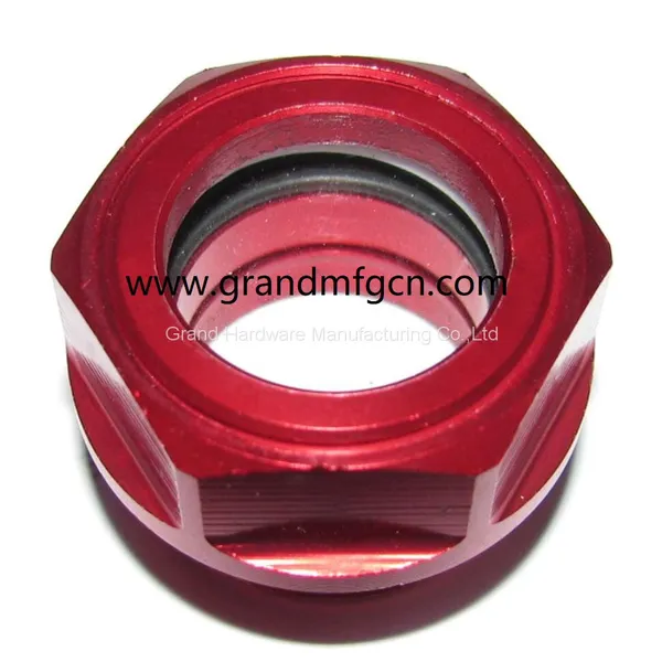 BSP G Thread Round Aluminum Oil Sight Glass for Bizter With Flat Tempered Glass photo-5