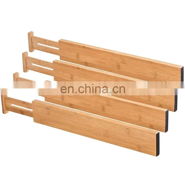 Bamboo Telescopic Divider Adjustable Kitchen 4 Drawer Organizer Partition Expandable Drawer Dividers photo-4