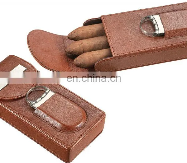 Cigars Accessories Stainless Steel Double Finger Cigar Cutter Knife Smoking Tools Cigars Case photo-2