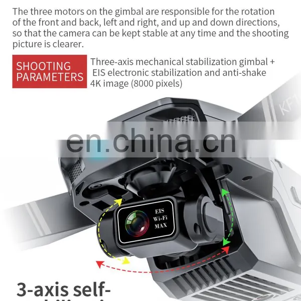 KF101 MAX 3-axis Gimbal Drone 3KM Distance GPS 4K Optical Flow Dual Camera 5G Transmission EIS RC Quadcopter Christmas Gift photo-5