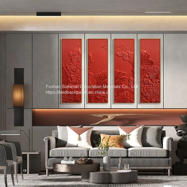 Beauty of the Wall, Leather Carving, Decorative Painting, Sofa, Restaurant, Physical Hanging Picture, Corridor, Entrance, Wall Decoration, Hotel, Sample Room Art photo-3