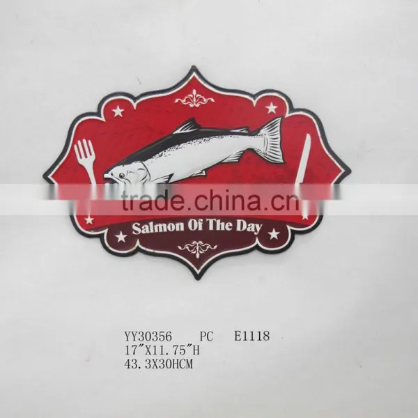 Fish Embossed Tin Sign, Metal Wall Arts for Home Decor