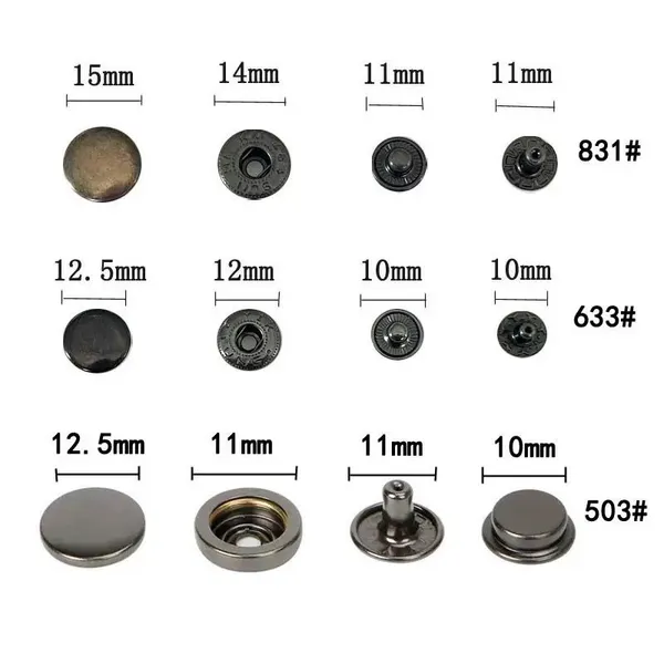 Factory Wholesale Hat Bag Clothing Press Snap Button Spring Snap Button Metal Snap Buttons photo-2