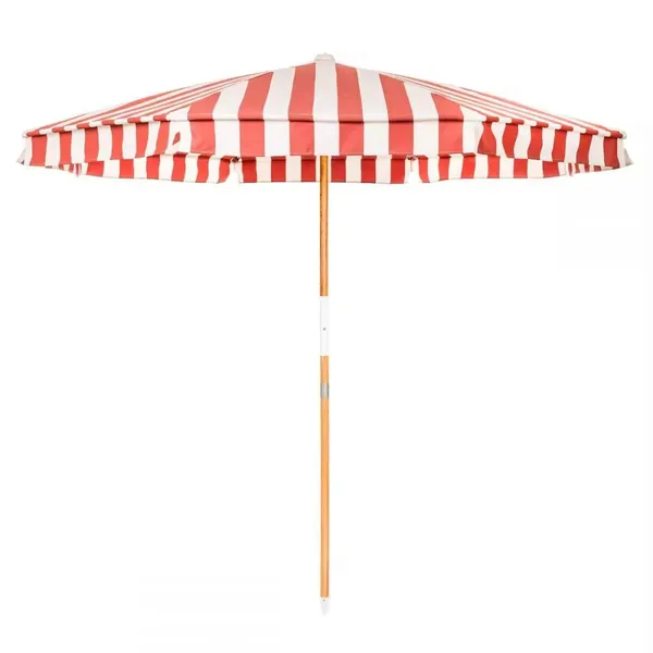2.5M Large Fringe Beach Umbrellas Wholesale Outdoor Patio Sunshade Umbrella OEM Customized Waterproof Polyester Fabric Aluminum Pole photo-4