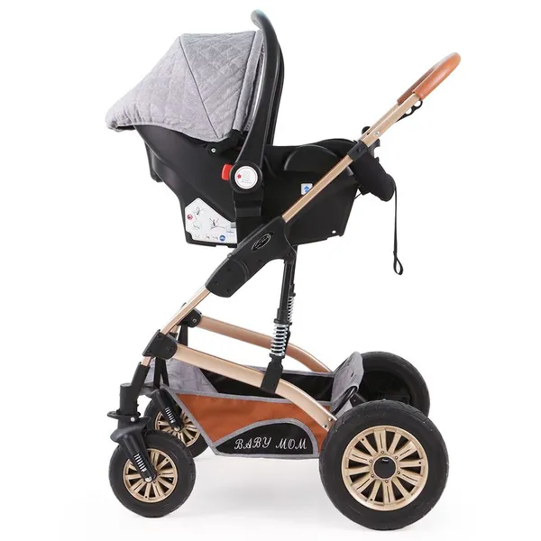 Luxury 3-in-1 Multifunction Baby Stroller With Removable Carry Cot Pram Wholesale Option - Buy Two-way High Landscape Stroller Oxford Material Newborn photo-5