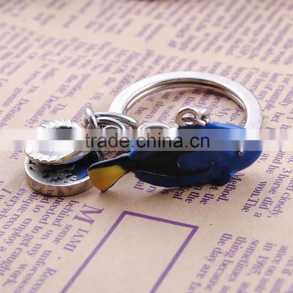 Wholesale Pet Key Chain Key Ring Blue Emperor Fish Keychains photo-2