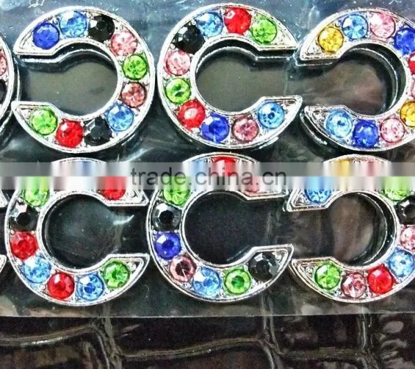 Wholesale Zinc Alloy 10mm Mixed Color Colorful Rhinestones Slide Letters photo-5
