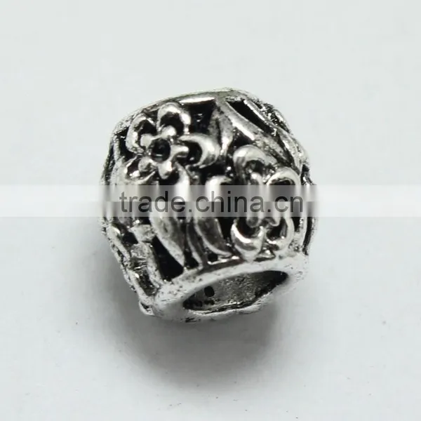 Round Zinc Alloy Anti-Silver Pdora Bracelet Beads photo-3