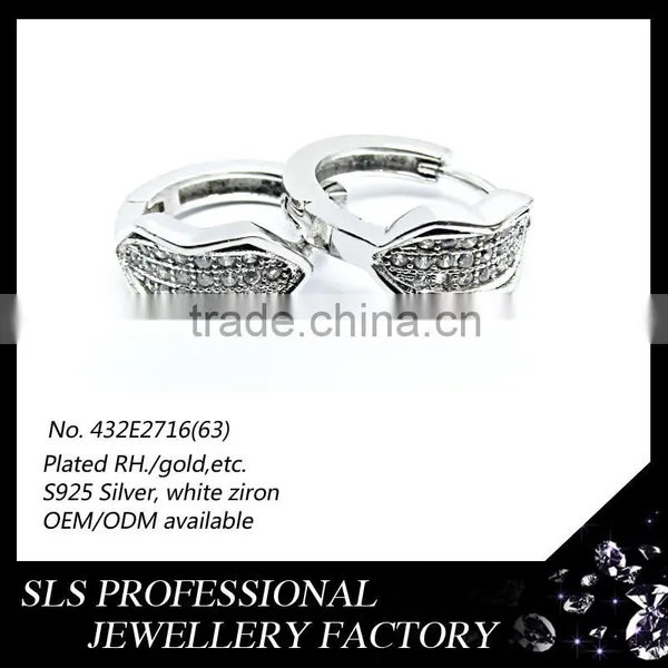 2015 Fashion Design Guangzhou Wholesale 925 Sterling Silver Huggie Earrings for Women photo-2