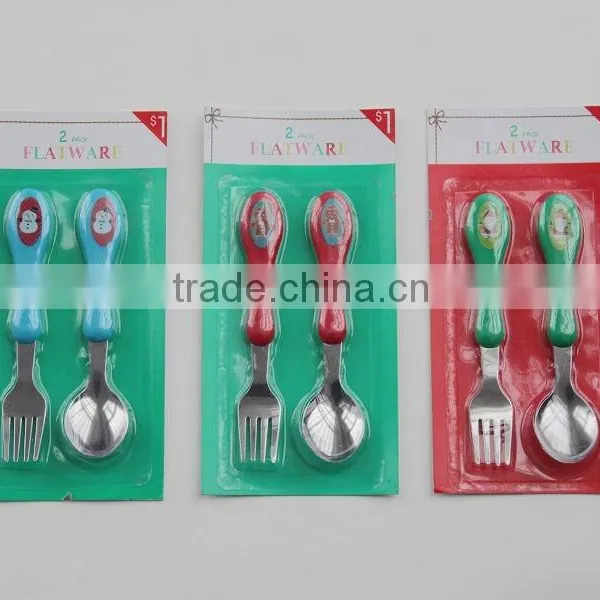 Colorful Plastic Handle Stainless Steel Cutlery Set,Flatware for Kids
