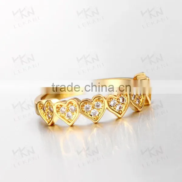 2015 New Popular Heart Pattern Light Weight Gold Ring for Girls photo-6