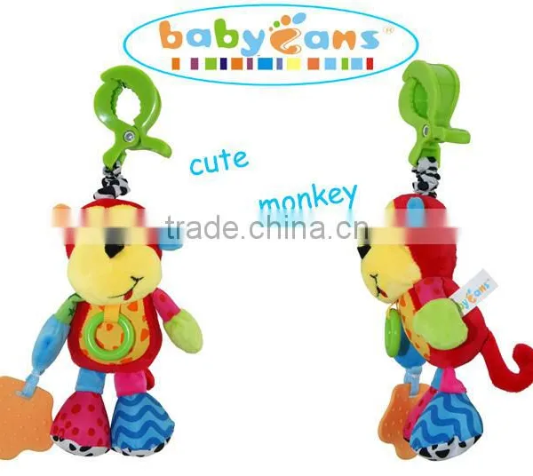 Babyfans Monkey Shape Soft Plush Stuffed Music Shaking Bed Hanging Baby Toys photo-4