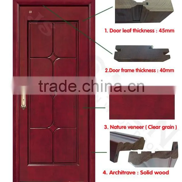 Pre-hung Sound-roof Water-proof Oversize Exterior Door With Cherry Wood photo-3