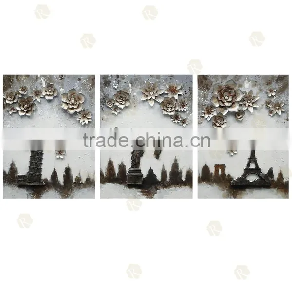 Wholesale Price Excellent Detail Handmade Abstract Village Scenery Oil Painting photo-2