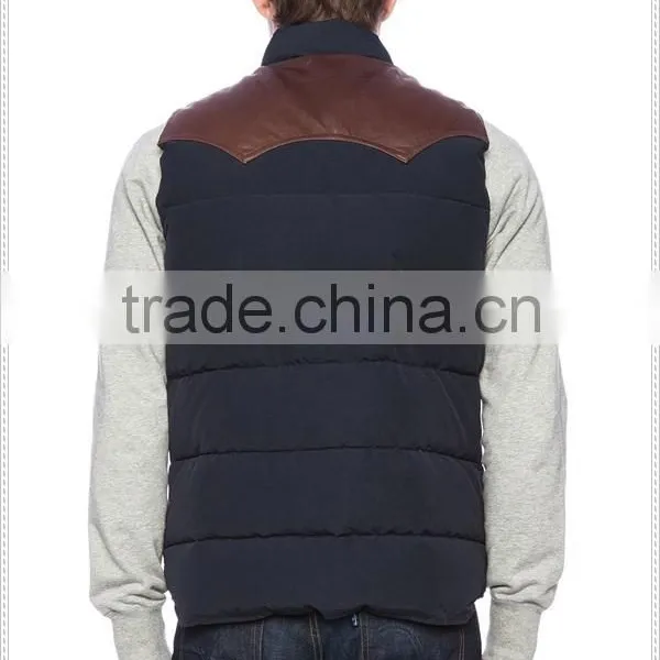 OEM High Quality Mens Leather Pattern Winter Down Vest photo-4