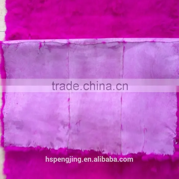 Dyed Hot Pink and White Color Rabbit Fur Plate With Good OEM Service and Customed Size photo-3