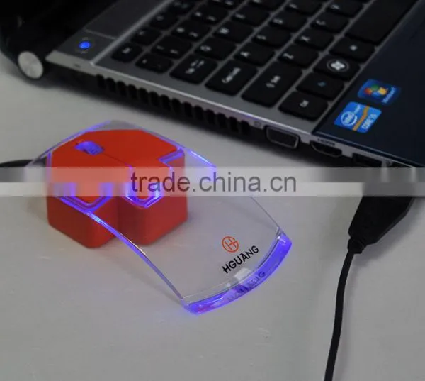 Computer USB Wired Optical LED Transparent Mouse photo-6