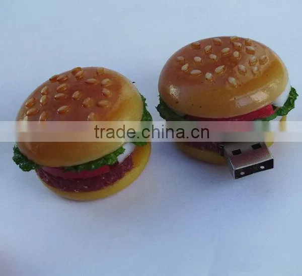 Top Quality PVC Hamburg Usb Flash Drive