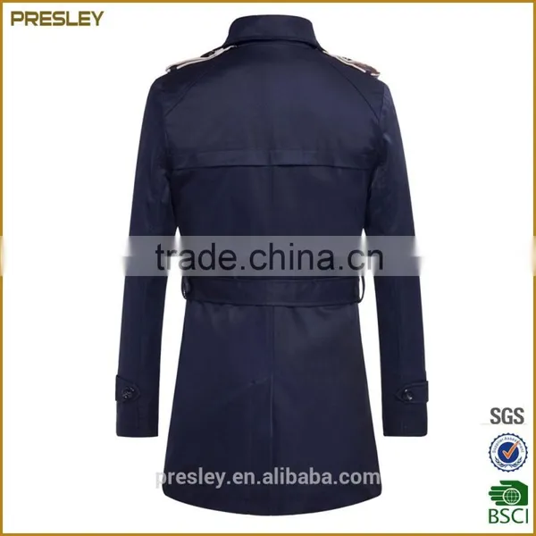 2016 New Arrival Factory Price Winter Men Breasted Wind Coat Man With Belt photo-2